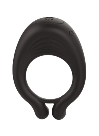 OCTAVE, Cockring Noir dans un silicone médical doux avec 1 mode de vibration - COR035BLK